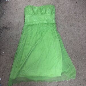 Jonathan Martin dress sz 14 100% Silk strapless empire waist kelly green midi